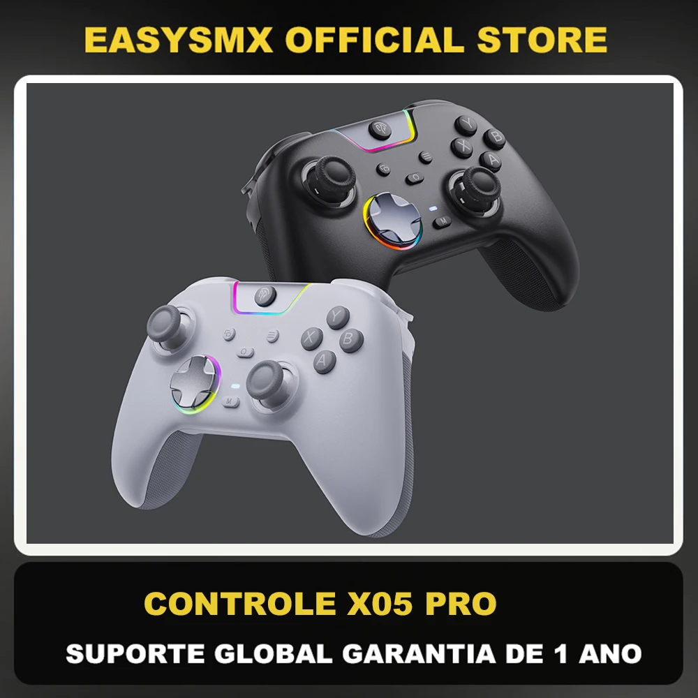 EasySMX X05 Pro Bluetooth Gamepad Controller Compatible with PC/Phone/Switch/TV/Steam, Dual Rumble Motors, Hall Effect