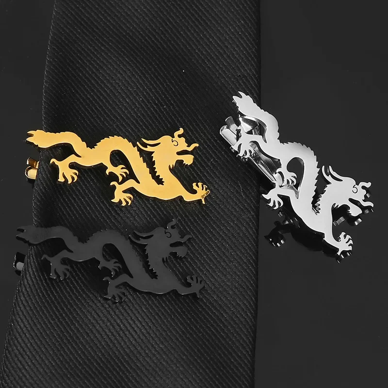 

Men's Metal Dragon Tie Clips Fashion Business Banquet Party Dress Suits Necktie Accessories Gifts Personality Man's Tie-Clips