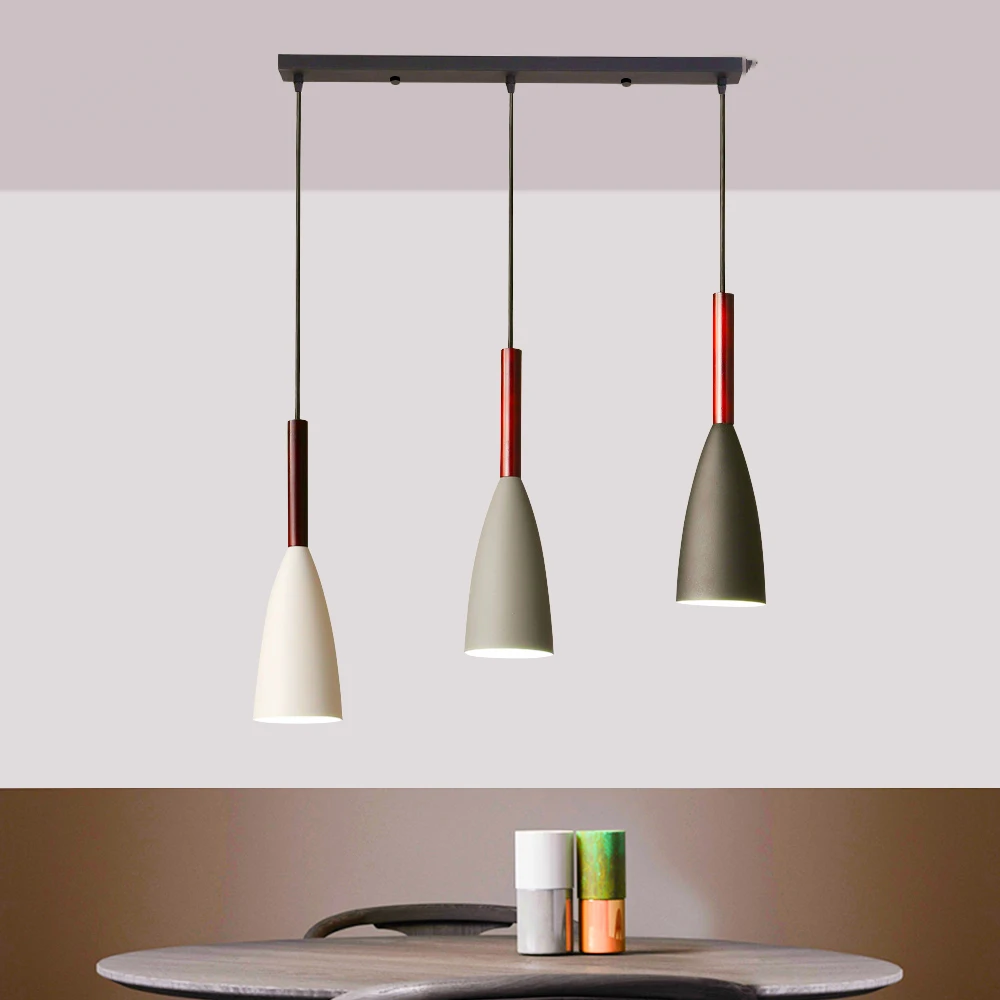 

Modern E27 Led Pendant Lights Over Dining Table Kitchen Island Nordic Minimalist Hanging Lamp Living Room Decoration