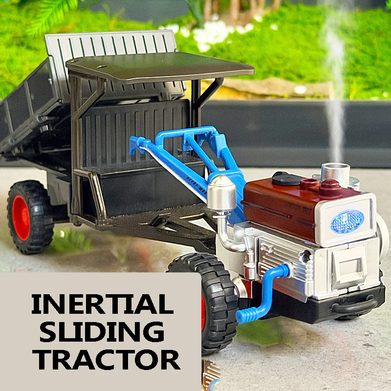 Retro Spray Walking Tractor Toy Nostalgic Childlike Fun Simulation Farm Transporter Boy Inertia Farmer Car Model Toy Gift