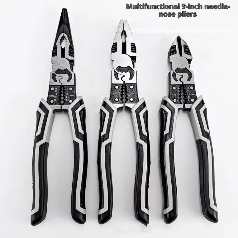 Industrial Grade 9 Inch Professional-grade Multi-function Electrician's Pliers Wire Cutters/Long Nose Pliers/Wire Cutters
