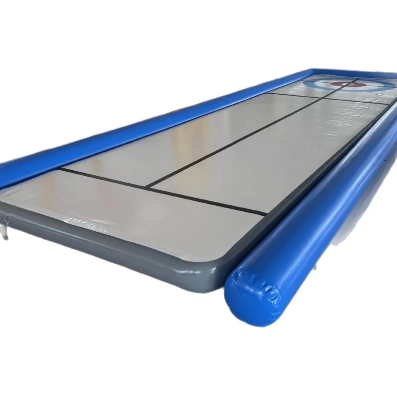 inflatable dry land curling game commercial indoor curling obstacle competition