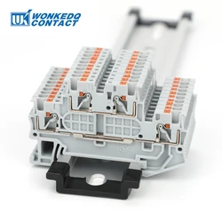 PTTB 1.5/S Double Level Push-in Din Rail Terminal Block 4-Conductor PT 1.5mm² Cable Electrical Wire Connector PTTB1.5 PTTB-1.5