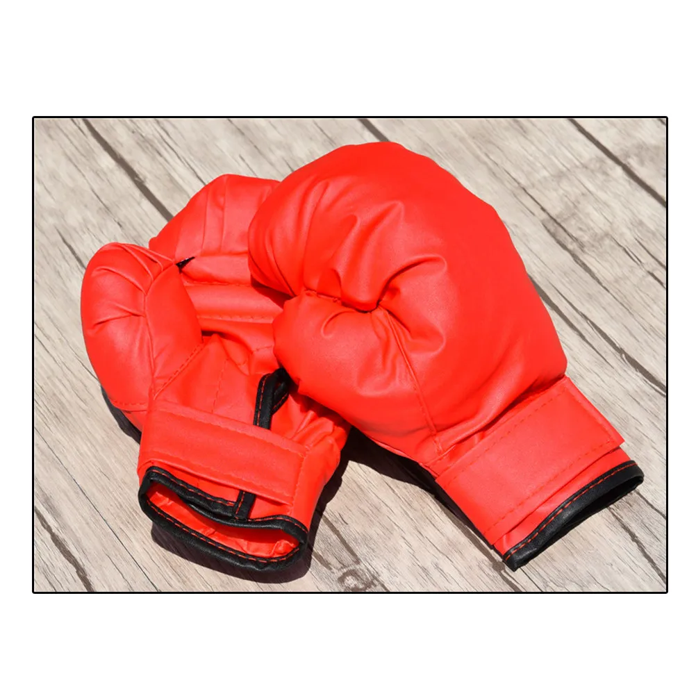 

1 Pair Boxing Gloves Red Pu Training Mitts For Kickboxing Martial Arts Sparring Fighting Practice Boxing Gloves