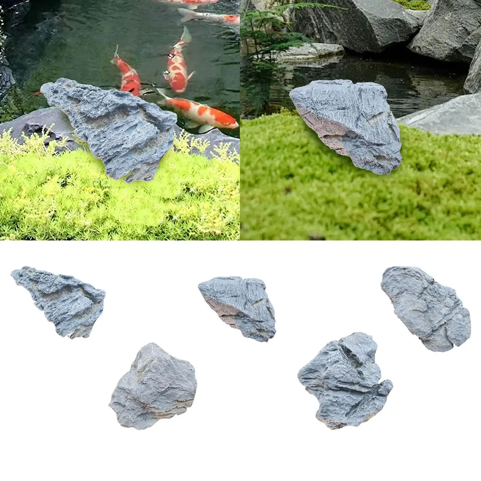 

Aquascaping Rock Ornament Home Decor Creative Multipurpose Realistic Faux Stone for Farmhouse Outdoor Backyard Lawn Terrace