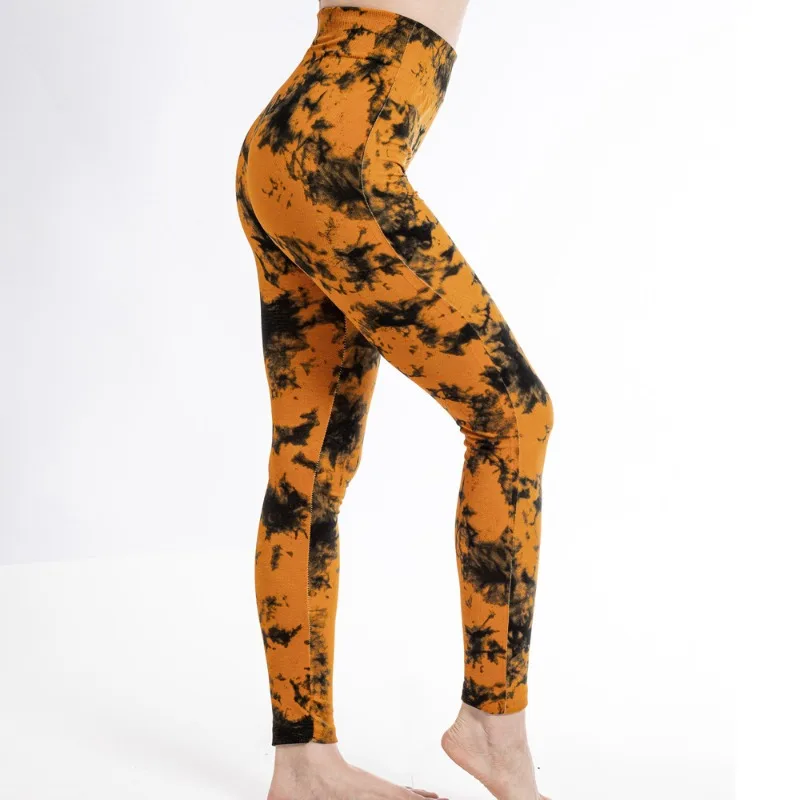 Tie dye esportes leggings mulheres cintura alta calças magras ginásio treino ciclismo alta elástica yoga leggings de fitness para mulher