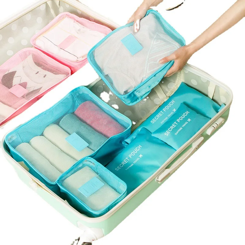 6pcs Set Travel Suitcase Organizer Bags Luggage Packing Cubes For Travel Organizer Storage Shoe Clothes Luggage Organizer Bags