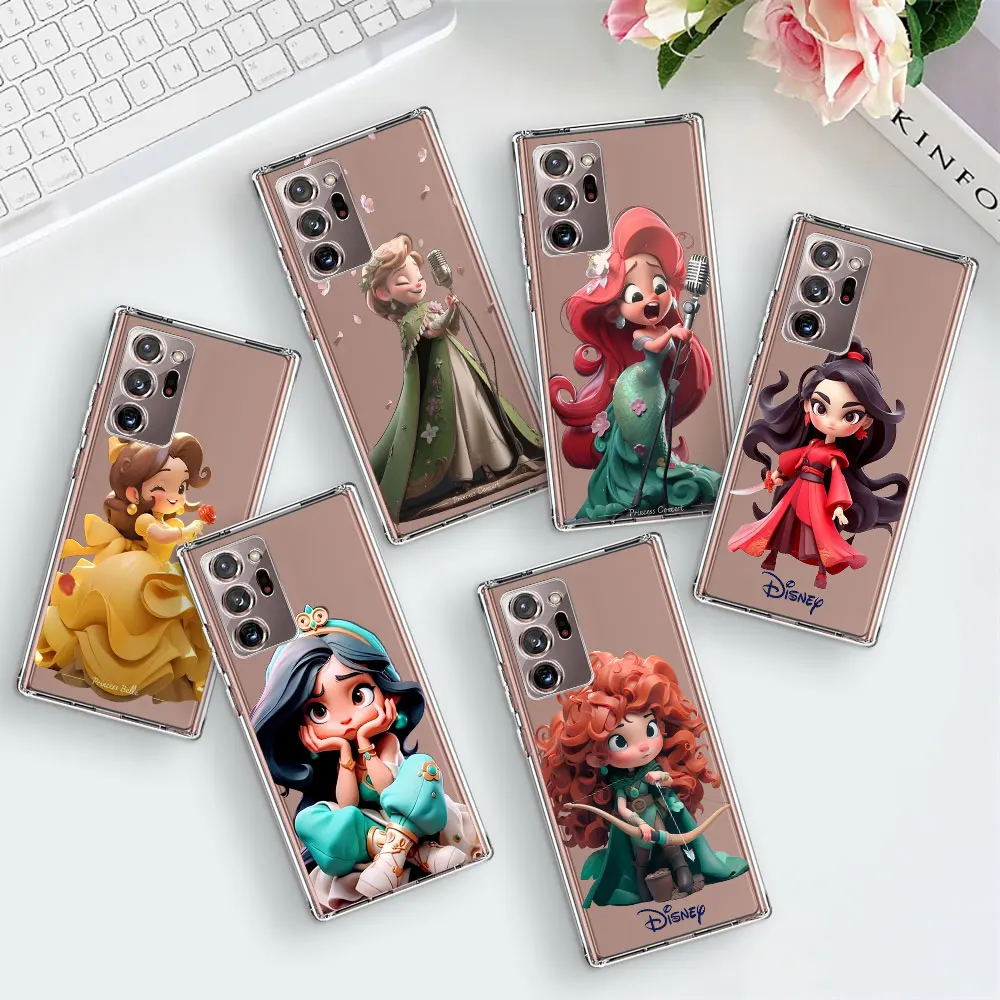 TPU Case for Samsung Galaxy Note 9 20 Ultra 10 Plus 8 Clear Phone Cover Shell 10 Lite J6 J4 J8 M21 M51 Disney Princess Jasmine