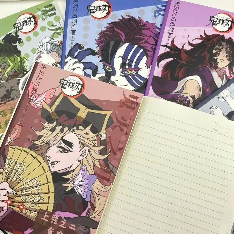 BANDAI Demon Slayer Anime Kamado Tanjirou Cartoon Lined Notebook Paperback for Teen Girls Boys School Office Use Durable Kawaii