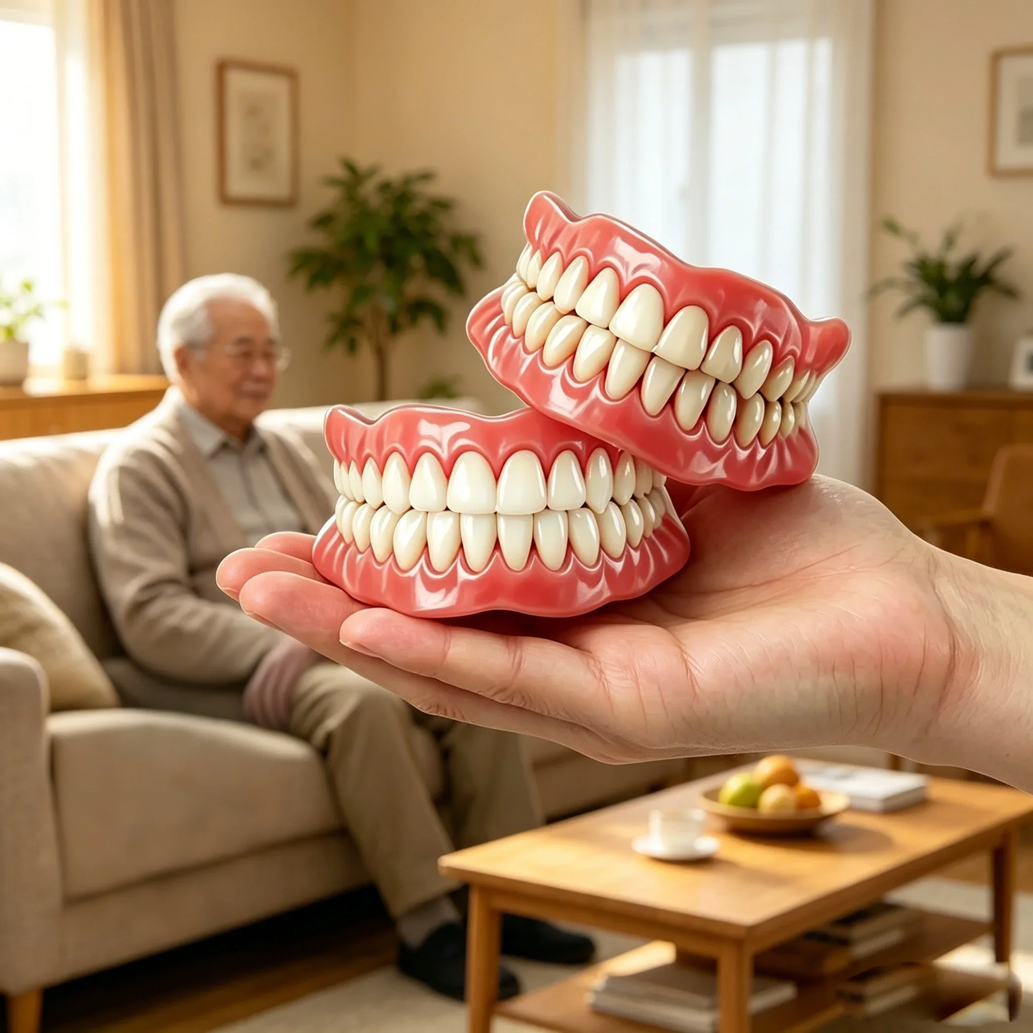 Adjustable Denture Whitening Teeth Upper Lower False Tooth Set Perfect Smile Silicone Reline Denture Simulation Braces For Adult