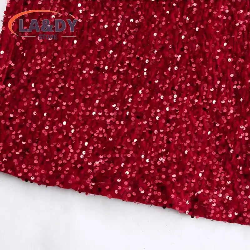 Sequin Mini Skirt Women 2024 Fashion Slim Ladies Solid Color Casual Versatile Party Skirts Female