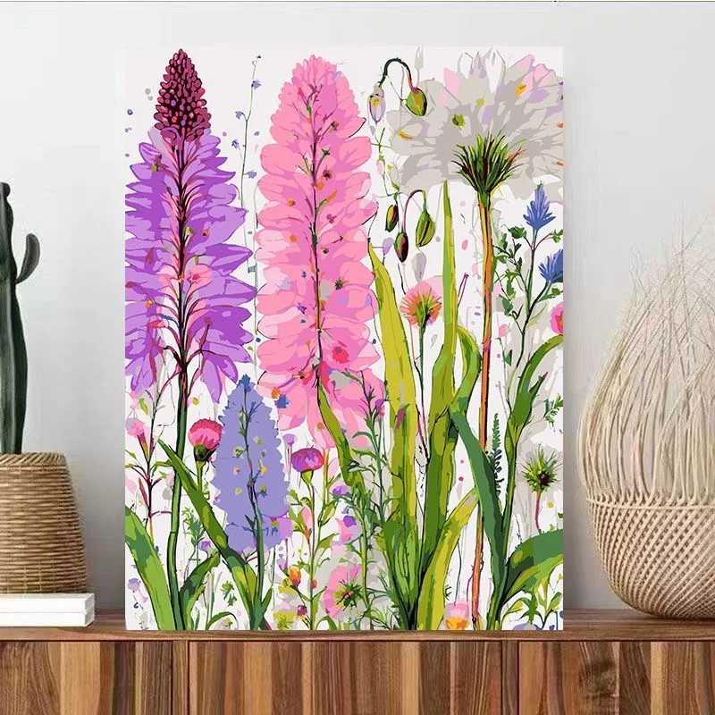 

A-0194 Large Rose Garden Landscape Oil Painting, Stretched Canvas Floral Artwork, Ready to Hang