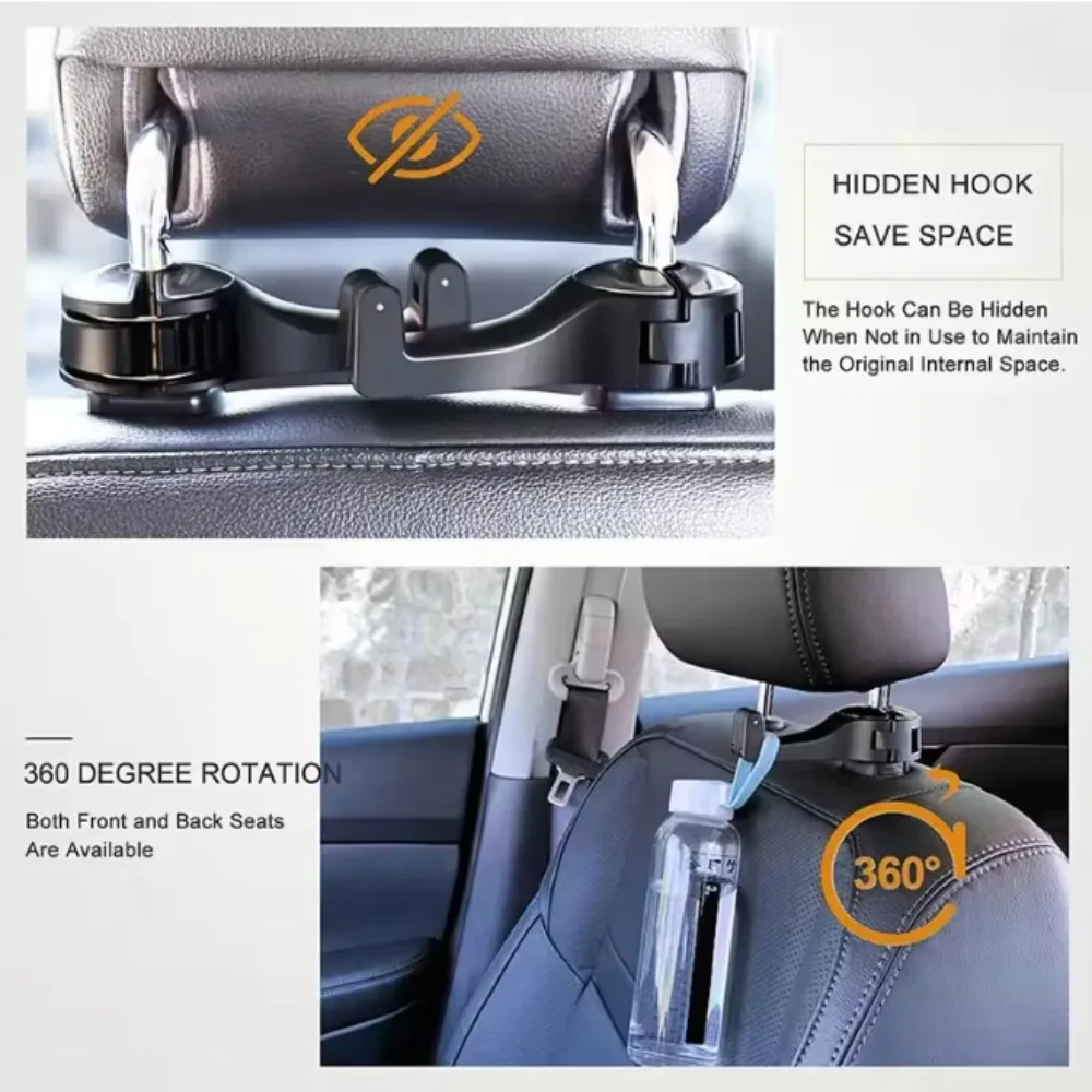 Wholesale 1Pc Lockable Adjustable Car Headrest Phone Holder Spare Integrated Hook Anti Slip Rear Seat Car Interior Supplies