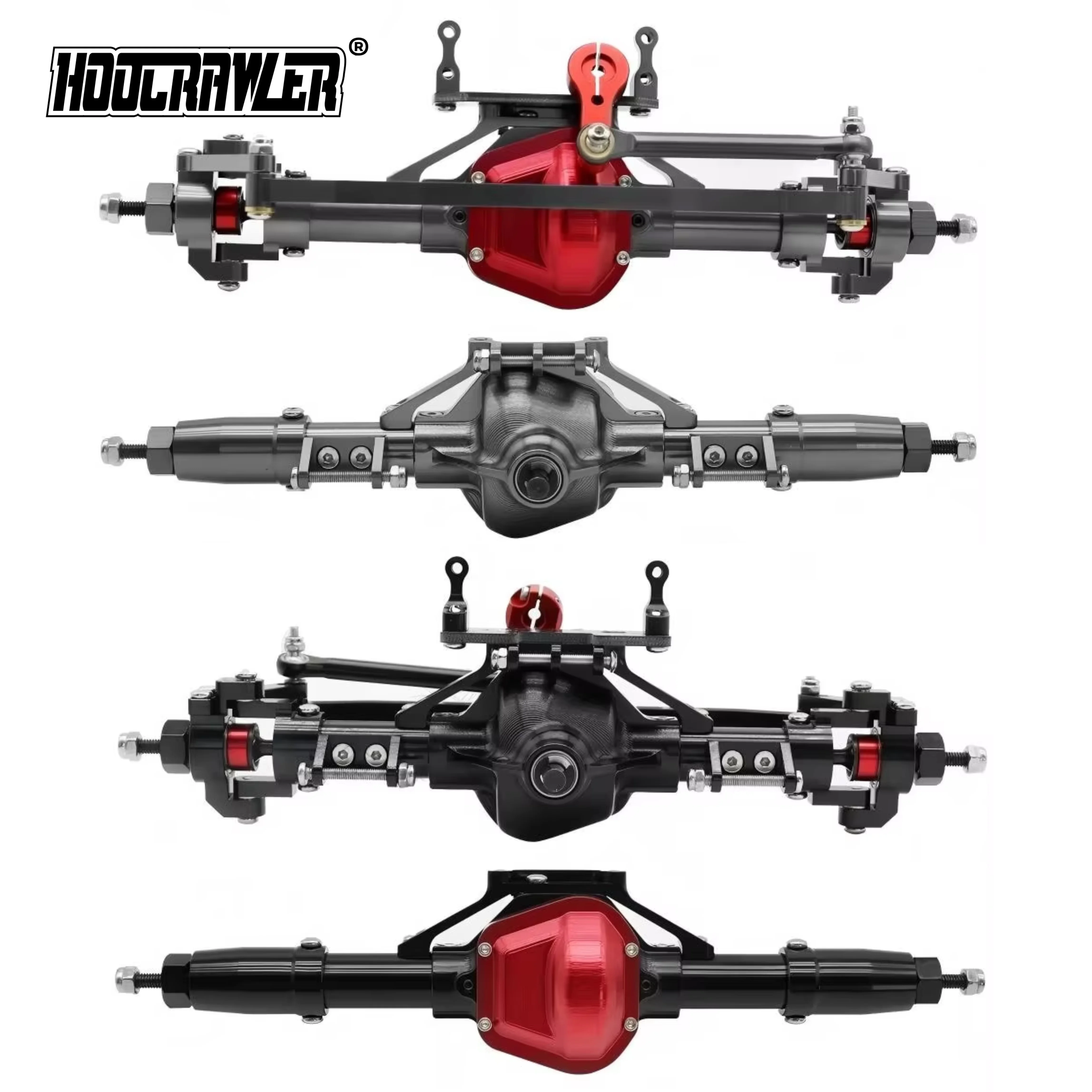CNC Machined Metal Front & Rear Axle Servo Mount Assembly for 1/10 RC Rock Crawler Axial SCX10 RC4WD D90 RC Upgrade Accessories