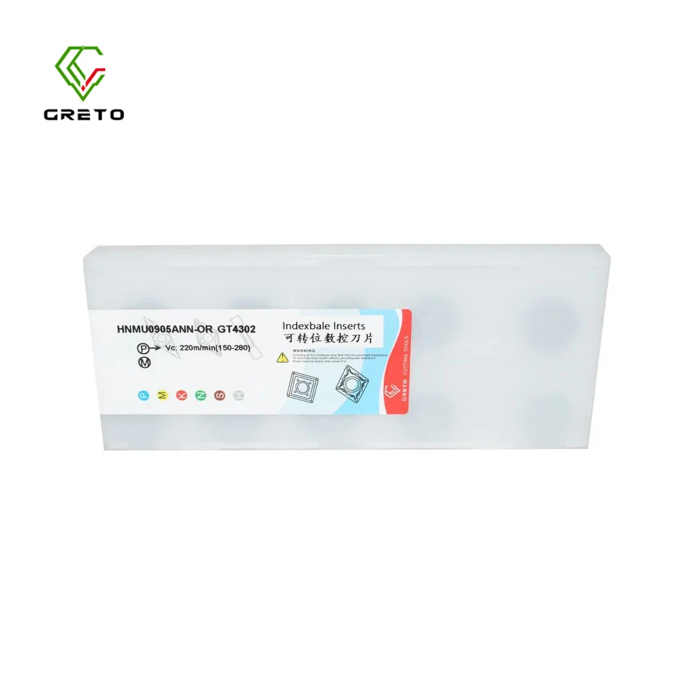 GRETO HNMU0905ANN-OR GT4302 Cemented Carbide Cnc Metal Tools For Milling Cutter HNMU 0905 ANN Milling Inserts