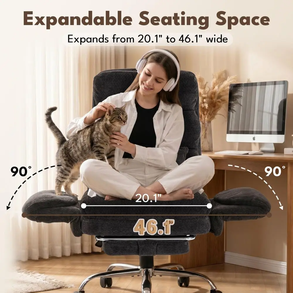 Cross Office Chair, Cloud Desk Computer Chair with 5Position Adjustable Armrests amp Headrest for Pets amp Cross Legged Sitting view 4