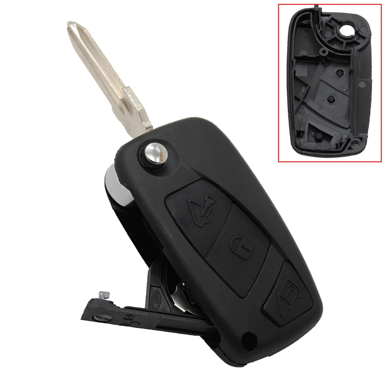 Xinyuexin Remote Folding Car Cover Key Shell Case for Fiat Iveco Daily (2006 - 2011) GT10 Blade Keyless Fob 3 Buttons Keychain