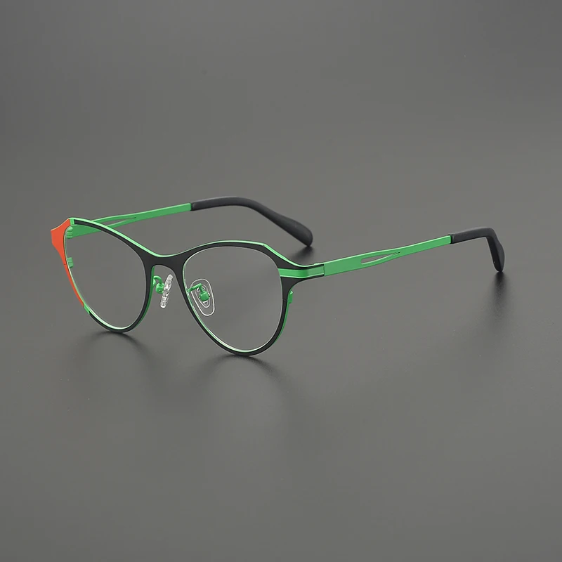 Ultra light titanium cat eye glasses frame for women fashion optical prescription eyewear custom trendy myopia reading eyeglass