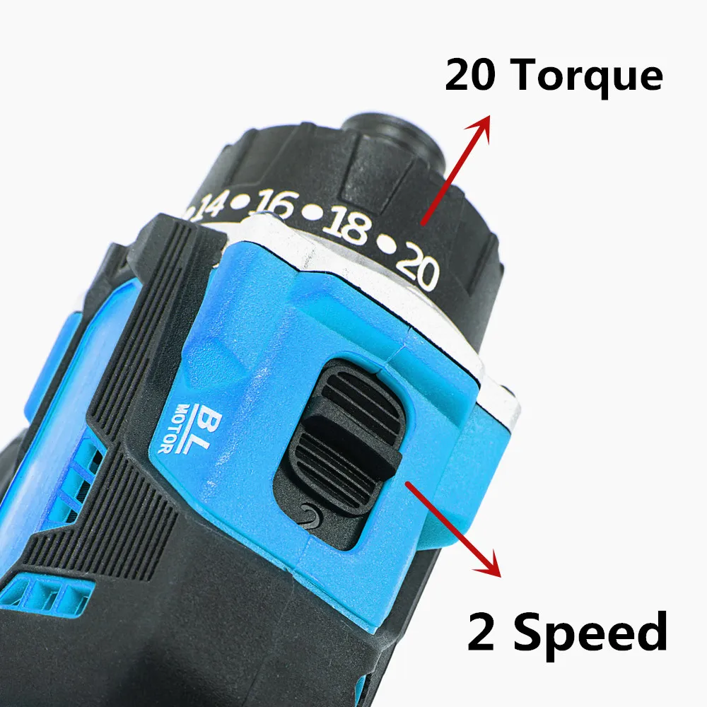 320N.m Brushless Impact Driver Electric Screwdriver 20 Torque 2 Speed Cordless Drill Power Tools For Makita 18V Battery