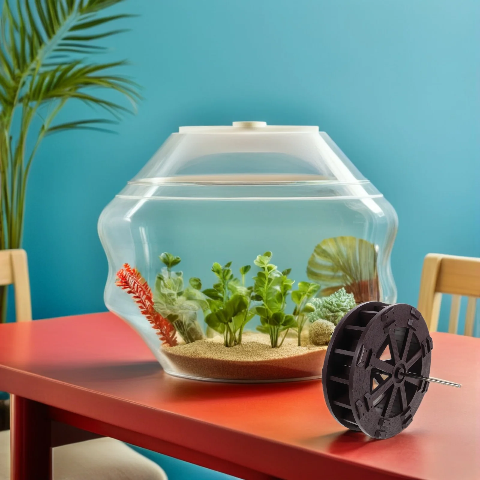 

Feng Shui Wheel Fairy Garden Accessories Water Circular Fountain Ornament Aquarium Stainless Steel Countertop Fountains