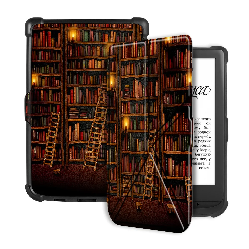 Auto Sleep/Wake 6 Inch E-Reader Case Multi-Folding Stand Anti-fall Folio Cover for PocketBook Touch Lux 5 4 HD 3 616 627 632