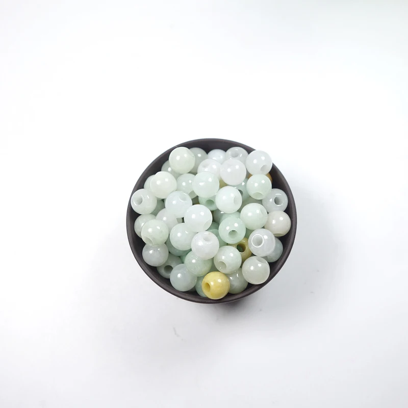 Jadeite A cargo big hole Jade Road Passepartout round accessories DIY creative separation beads wholesale