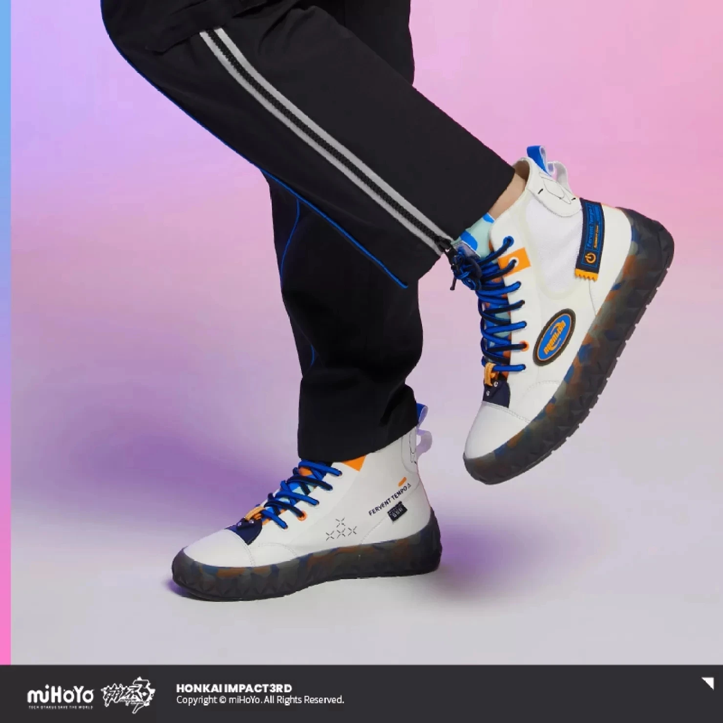 Game Honkai Impact 3 3D Fervent Tempo Δ 8-bit Theme Sneakers Anime Cosplay Olenyeva Acrylic Pendat Fashion Couple Canvas Shoes