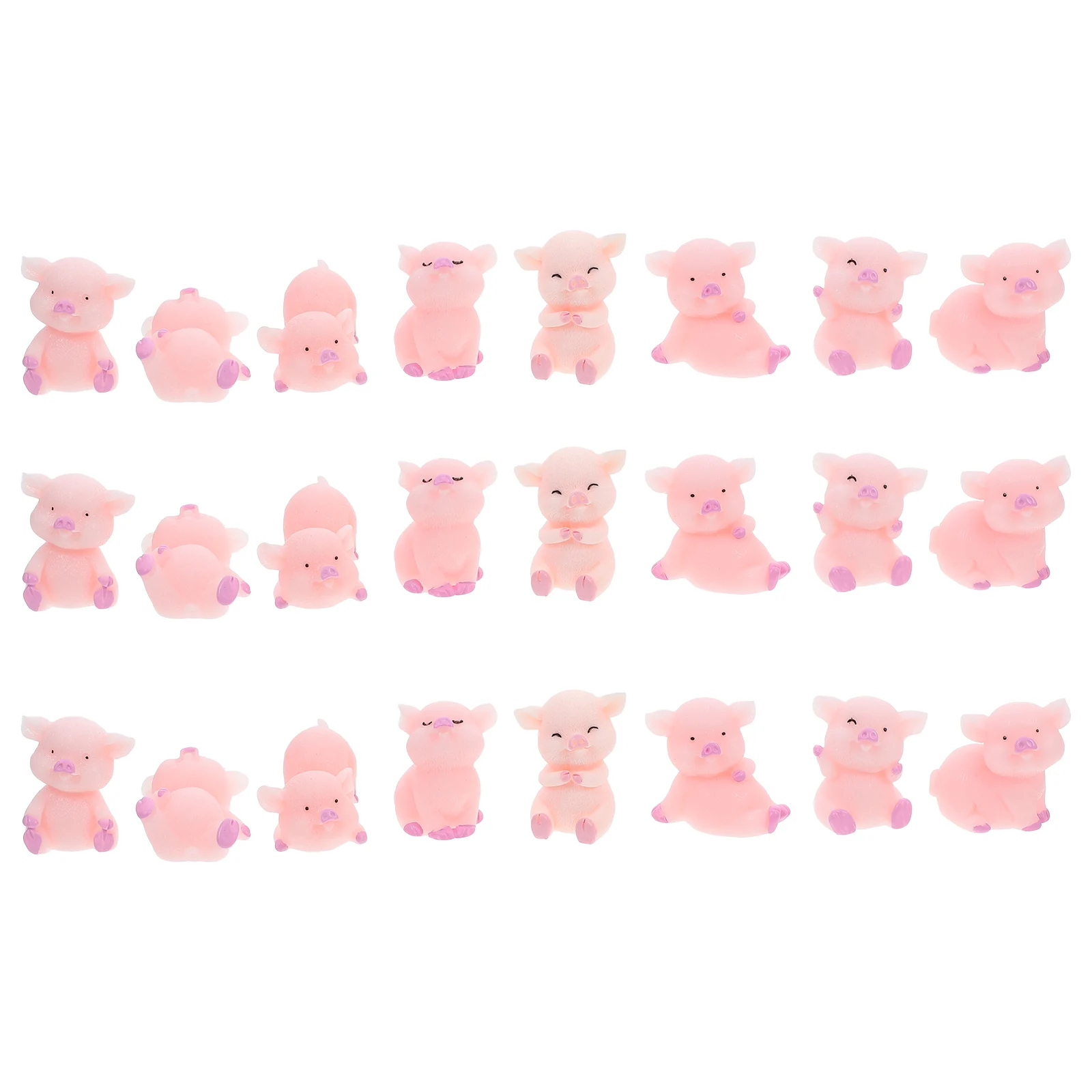 

24 Pcs Cake Car naments Cartoon Pig Design Smooth DIY Succulent Hanger Perfect Gift Miniature Figurines Tiny Resin Pigs