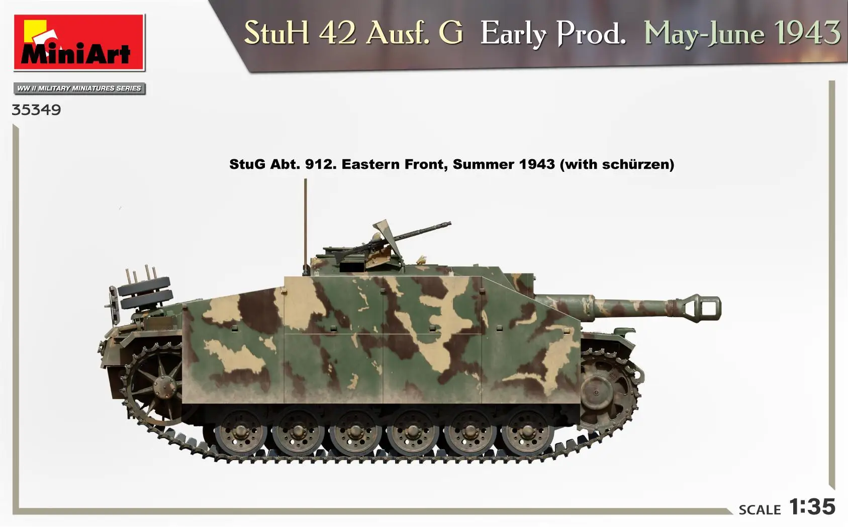 Miniart 35349 1/35ขนาด stuh 42 ausf. G prod. 1943พฤษภาคม-June (รุ่นพลาสติก)