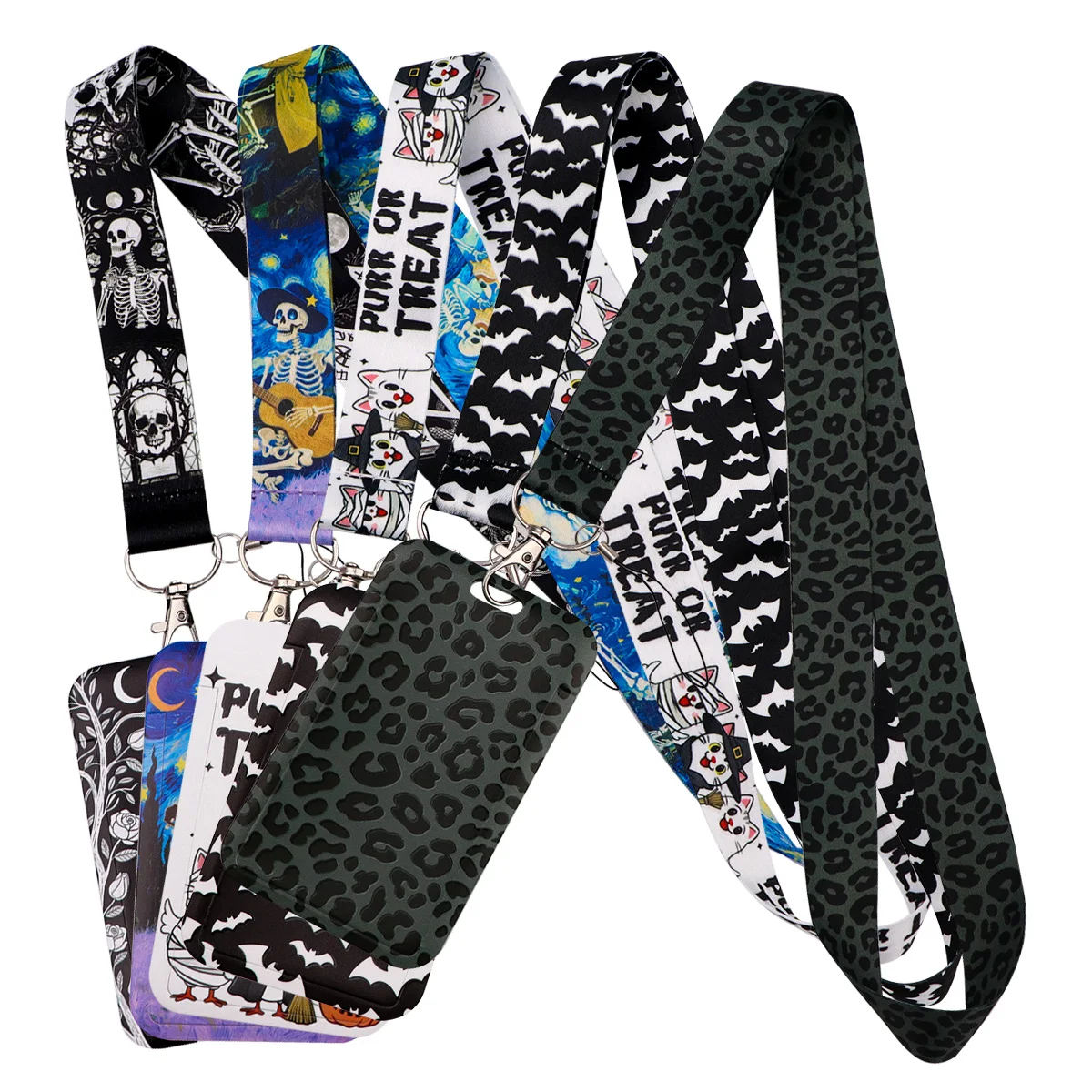 

Bat Lanyards for Keys Skeleton Neck Strap ID Card Cell Phone Straps Badge Holder Hang Rope Keychain Accessories Halloween Gifts