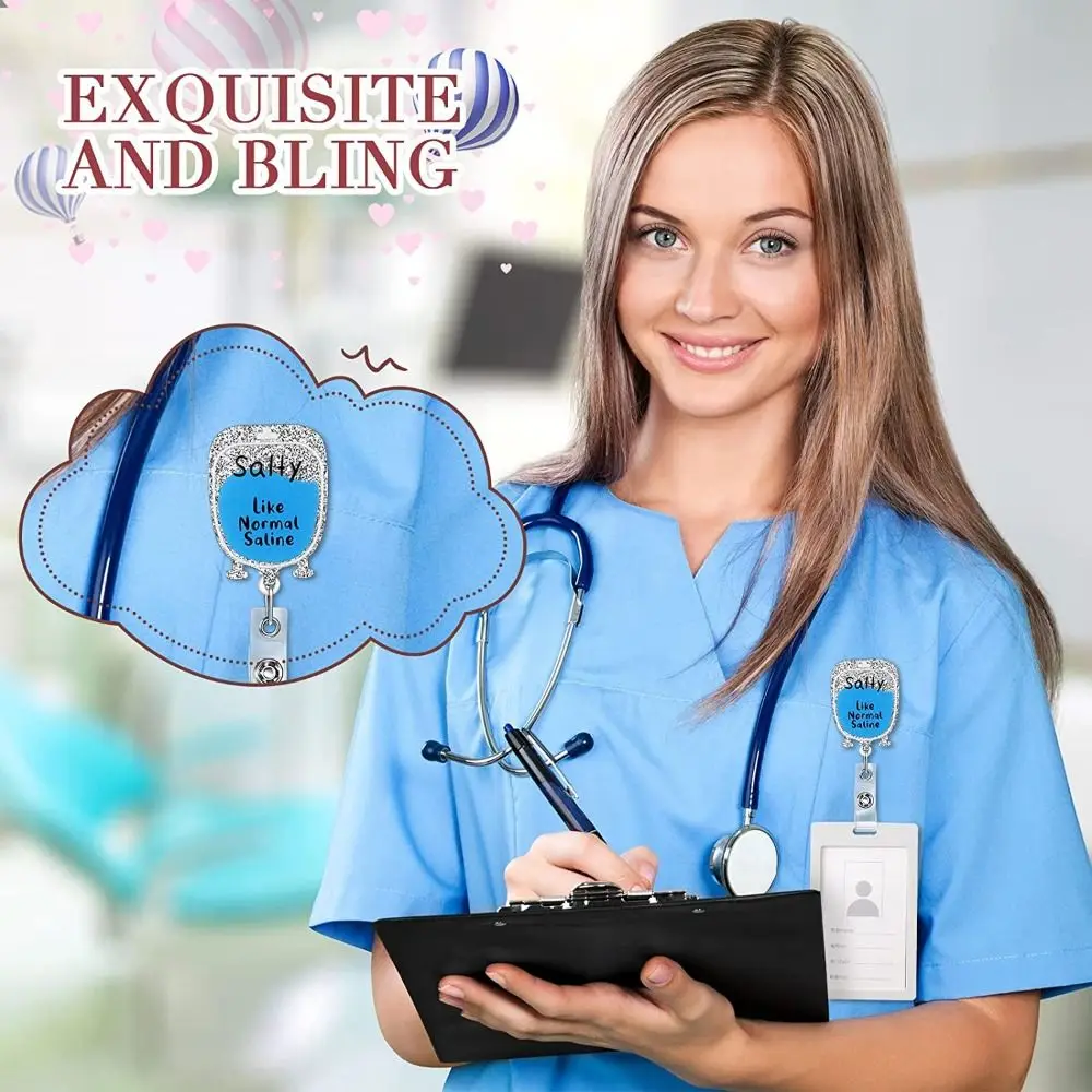 Students Card Chest Card Holder Nurse Doctor Retractable Badge Reel ID Card Clips Hospital Badge Holder Nurse Badge Holder