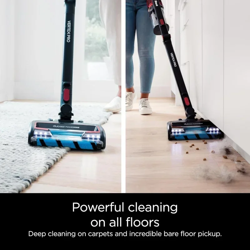 QWShark IZ662H Cordless Vertex Pro Lightweight Cordless Stick Vacuum with DuoClean PowerFins,Red