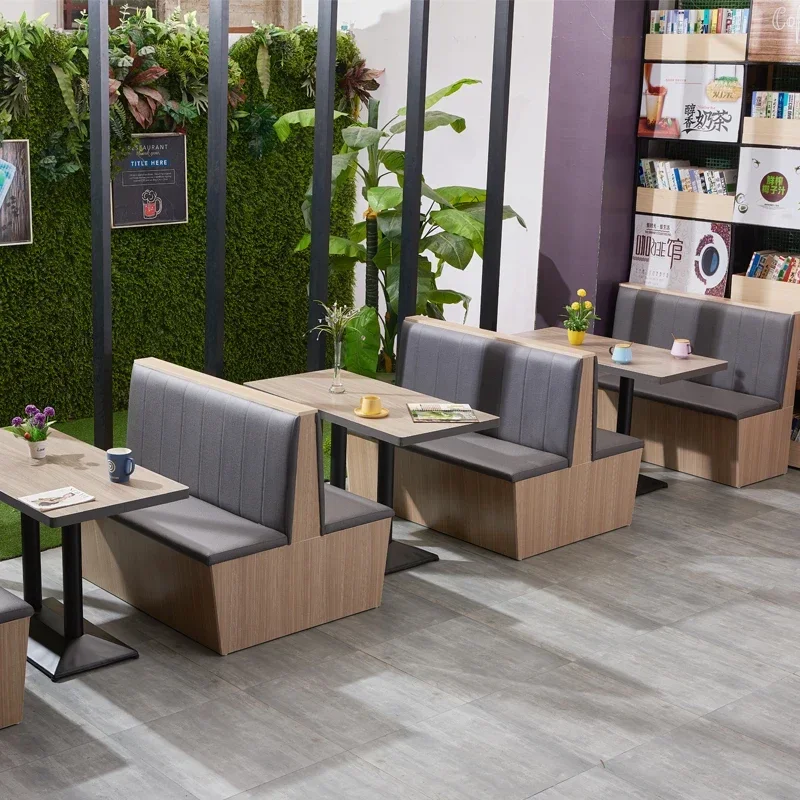 Dining booth sofa milk tea shop shop modern simple fast food table and chair hamburger restaurant sofa table and chair