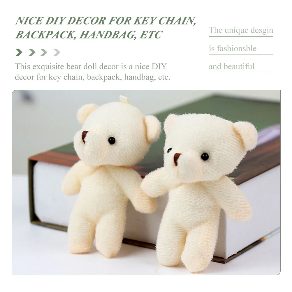 12 Pcs Mini Bear Figurines Wear-resistant Kid Toys Statue Suspending Pendant Keychain Tiny Bears Pp Cotton Baby