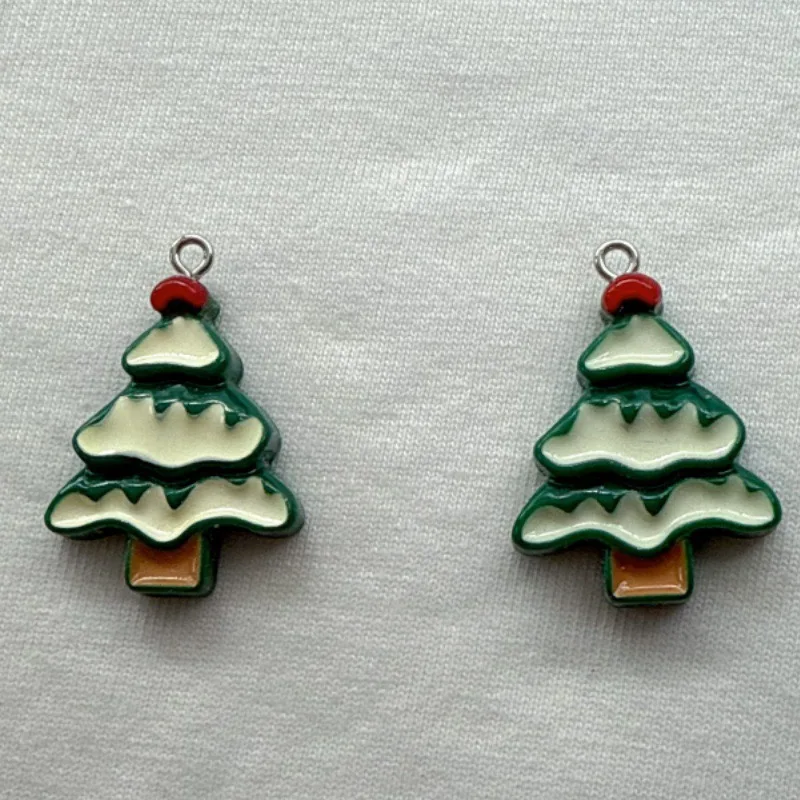 10pcs Christmas Cartoon Series Resin Pendant DIY Jewelry Accessories Jewelry Making Earrings Necklace Keychain view 2
