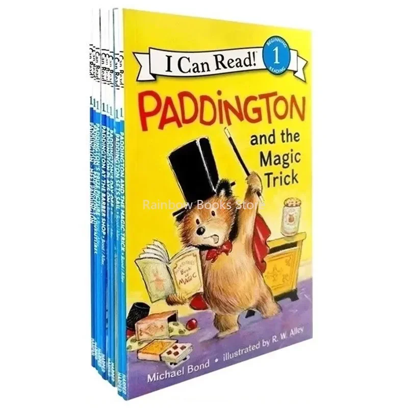 8Pcs English Picture Book I Can Read Paddington Cartoon Storybook Kids Early Education Children's Learning Toy