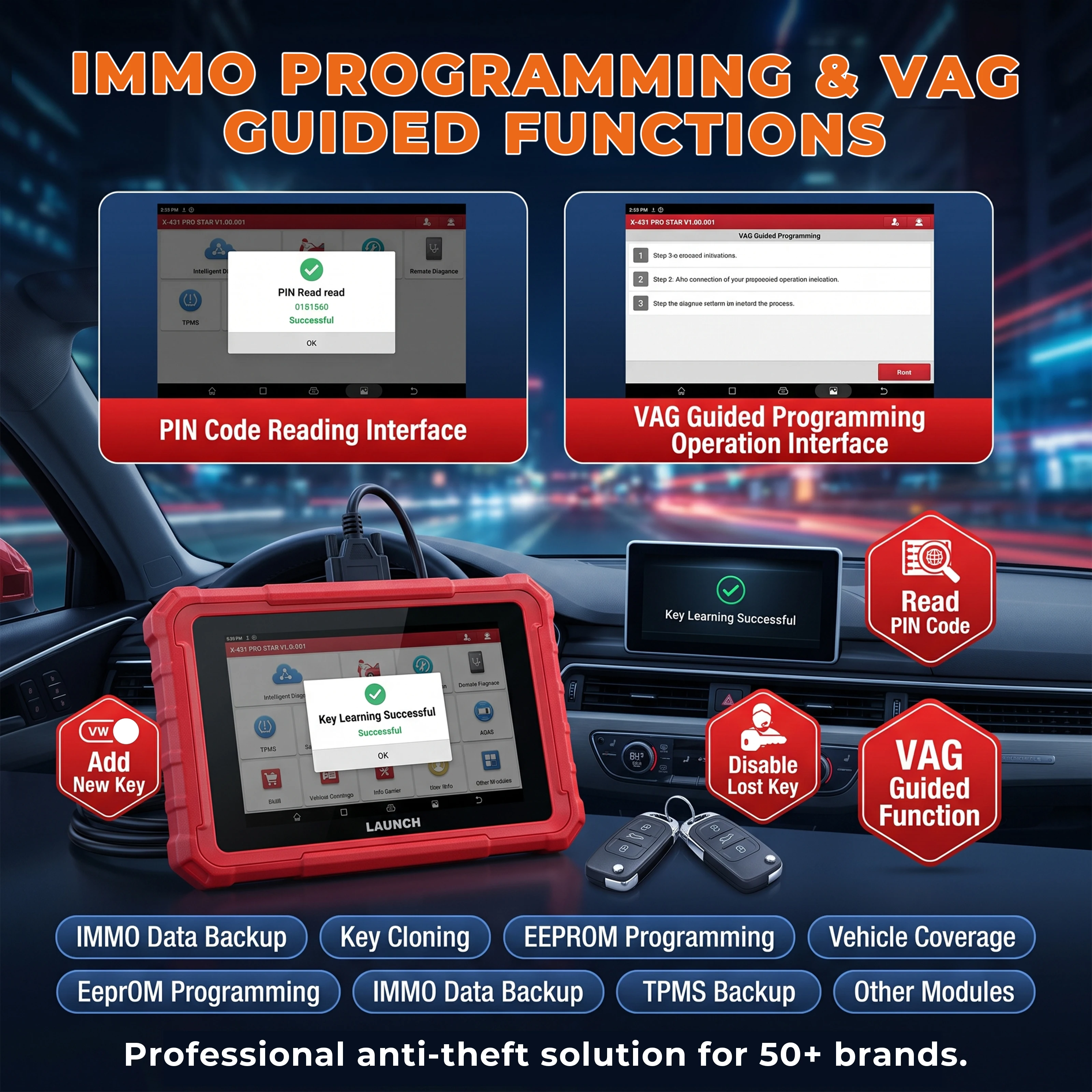 LAUNCH X431 PRO Star Bi-Directional Diagnostic Scanner, 37+ Services, ECU Coding, Full System OBD2 Scan Tool with CANFD, DOIP