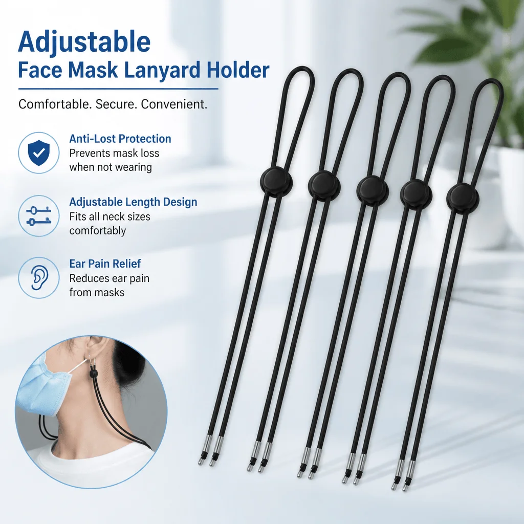 Mask Ear Saver Strap - マスクストラップ フェイスマスクホルダー 紛失防止ストラップ 調節可能な延長ストラップ イヤーセーバーロープ ネックレスアクセサリー