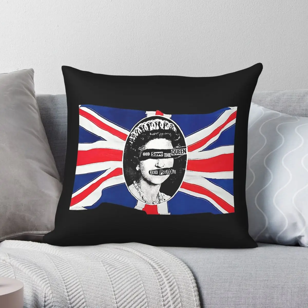 God Save The Queen Pillowcase Polyester Linen Velvet Creative Zip Decorative Pillow Case Room Cushion Cover Wholesale