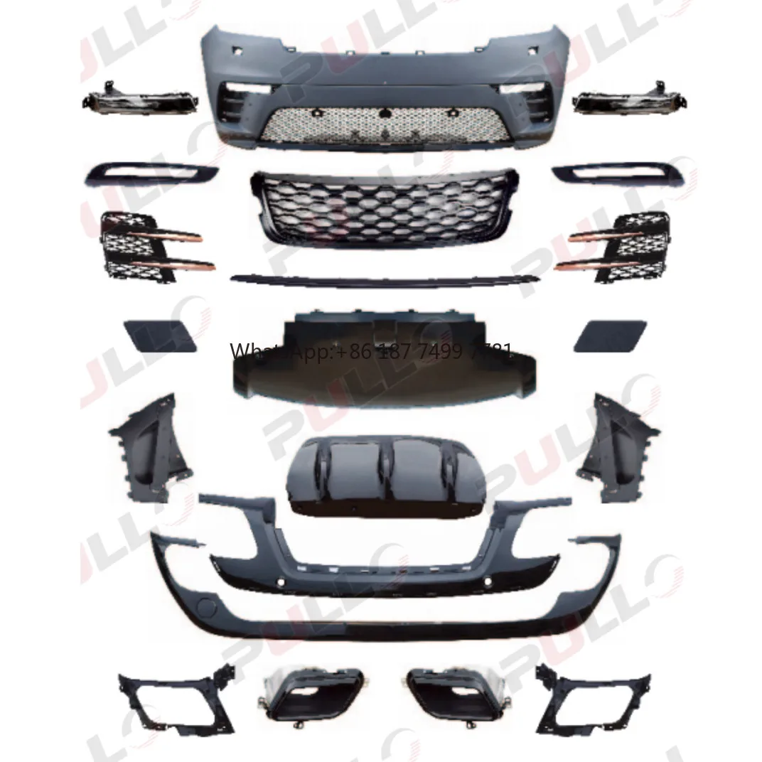 

Car Body Kit Contain Front and Rear Bumper Assembly with Grille Tail Throat for Range Rover Velar 2017-2021 Low to High Version