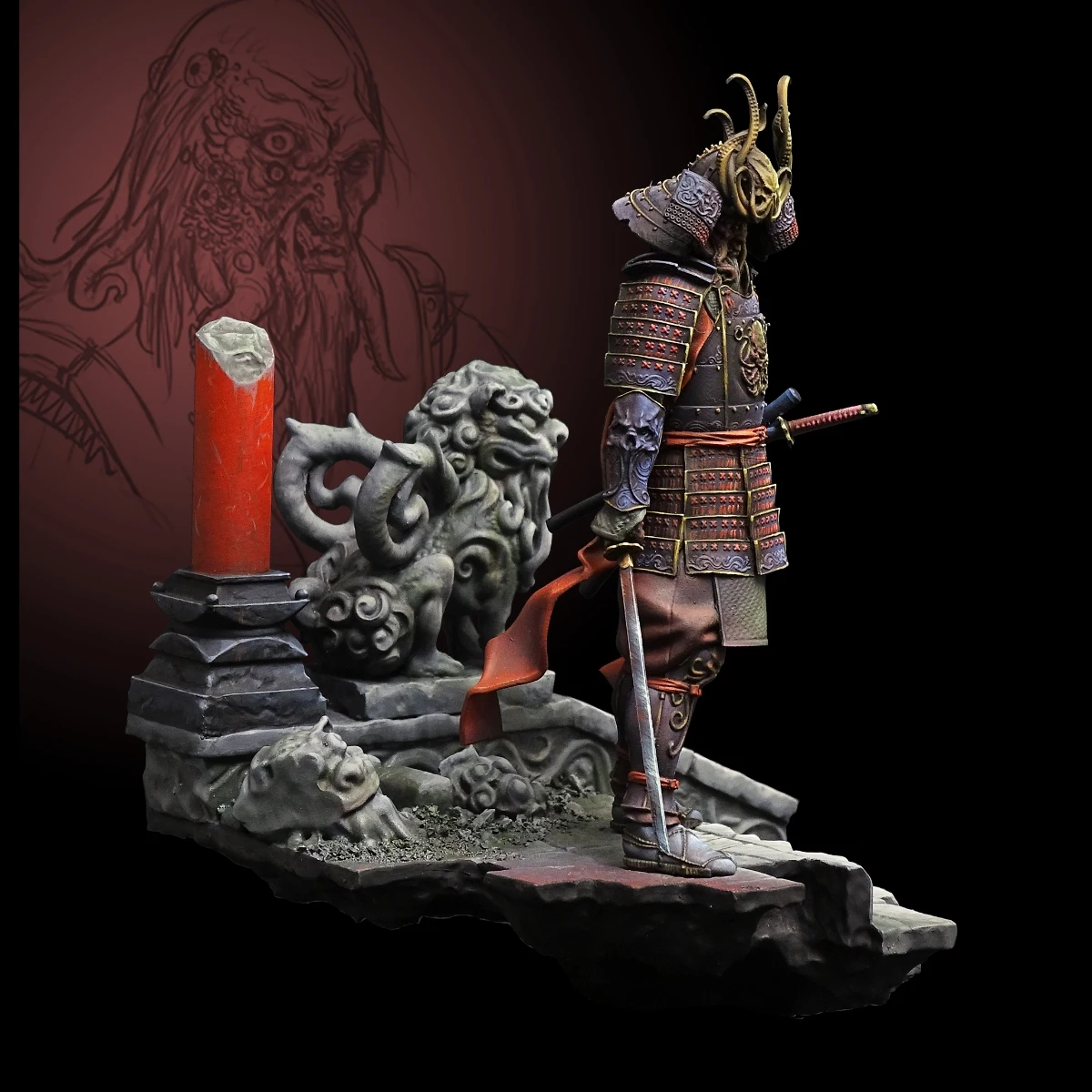 1/24 Resin Figure Unpainted Model Kit, military theme, Ancient Samurai, Unassembled and unpainted GK,