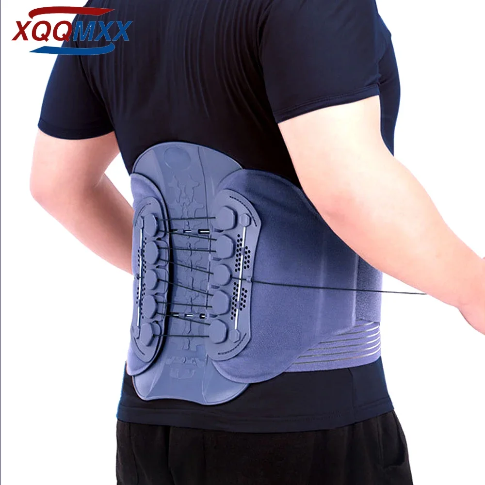 Adjustable Back Brace Lumbar Decompression Waist Sacral Orthosis Support for Sciatica Herniated Discs, With Dual-Pulley System