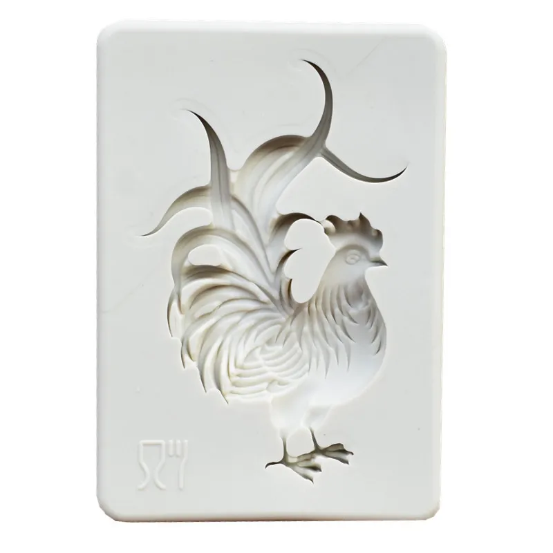 Cock Silicone Mold Chicken Fondant Molds Wax Resin Clay Candy Chocolate Gumpaste Mould Sugarcraft Cake Decorating M582