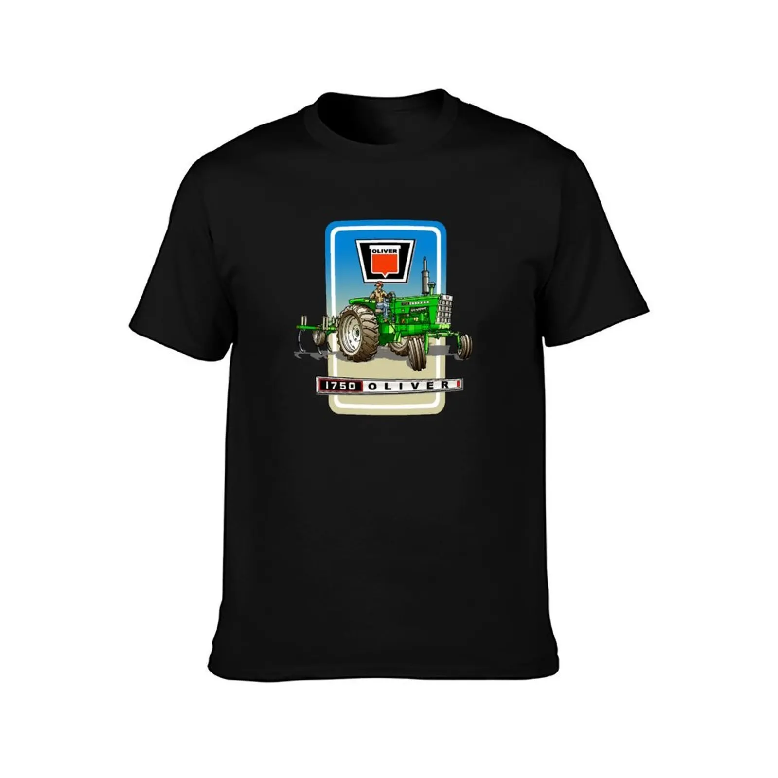Oliver 1750 Tractor T-Shirt, Summer Casual Cotton Tee, Oversized Streetwear Tops, Vintage Graphic Print, Loose Fit Short Sleeve