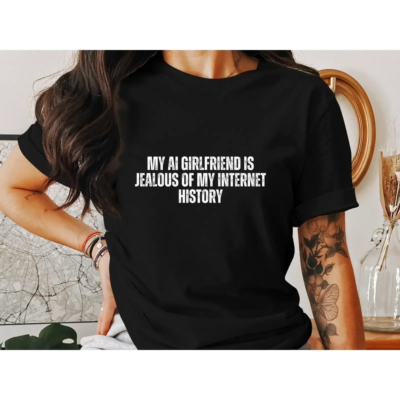 Funny Meme T Shirt Humorous Internet History Quote Geeky Tech Joke Sarcastic AI Relationship vintage Washed designer clothes