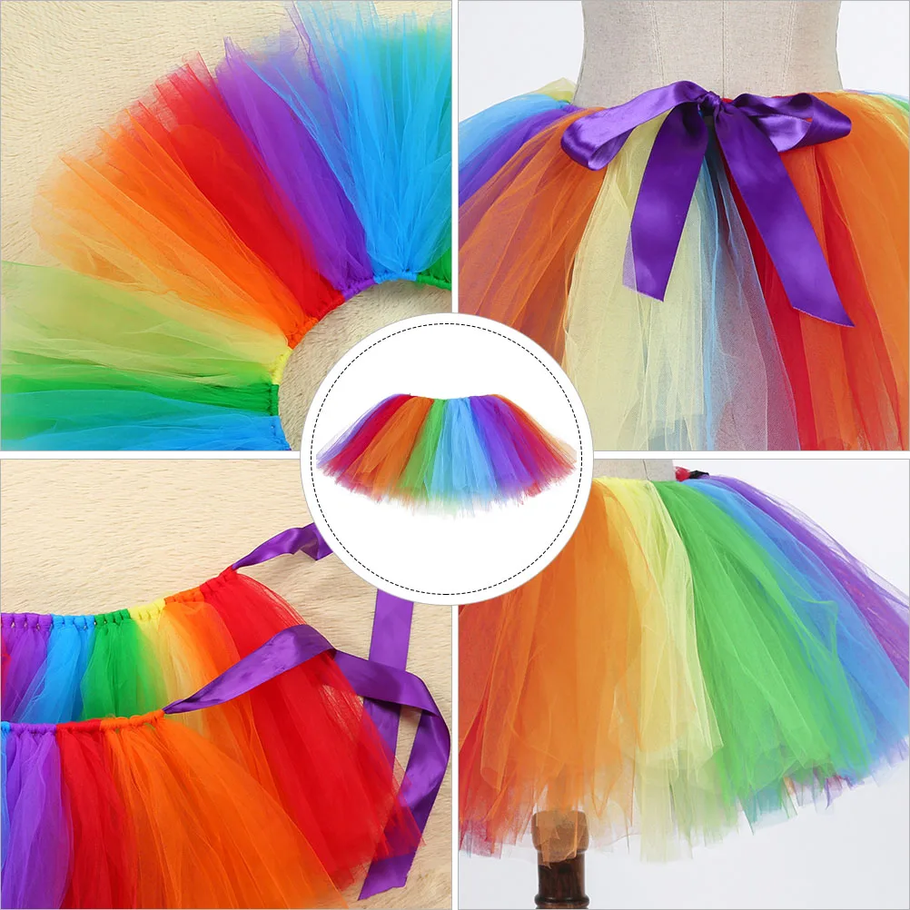 

Mesh Skirt Party Dress Kids Gauzy Adults Costume Children Halloween Performance