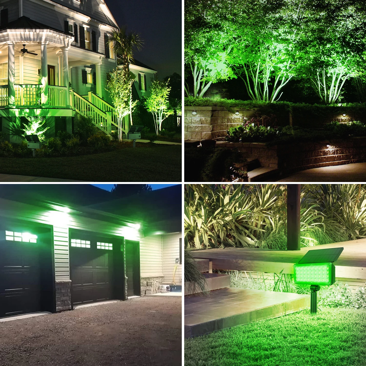 Luz Solar Led para exteriores, foco impermeable para decoración de paisaje, jardín, pared, calle, árbol, luz verde, 1 o 2 unidades