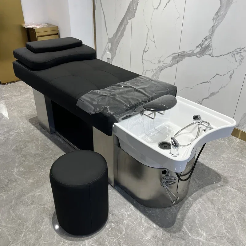 Hairdressing Salon Chair Furniture Washbasin Head Spa Shampoo Chair Wash Hair Aesthetic Hairdressing Cadeira Shaving Salon