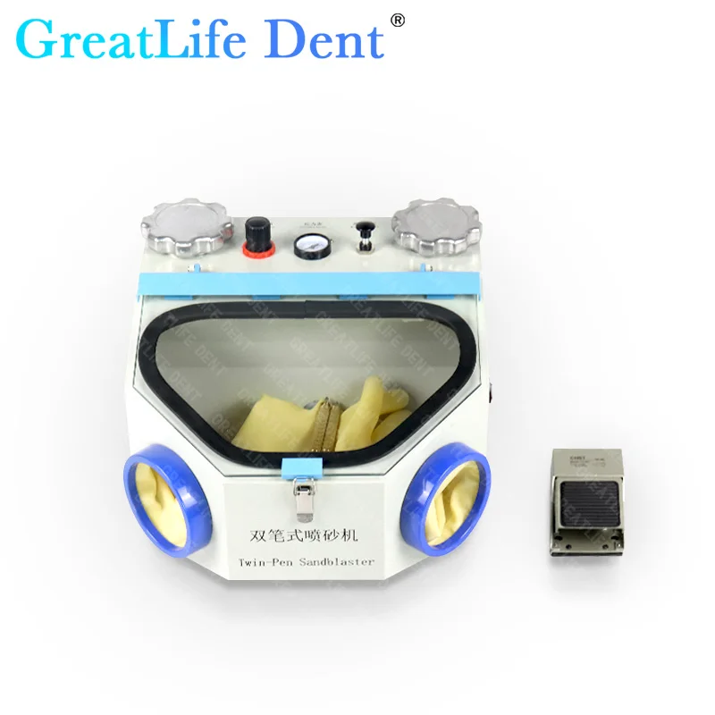 GreatLife Dent Twin Double Pen Dental Lab Equipment Dental Air Prophy Polisher Sandblasting Machine Dental Sandblasting Machine