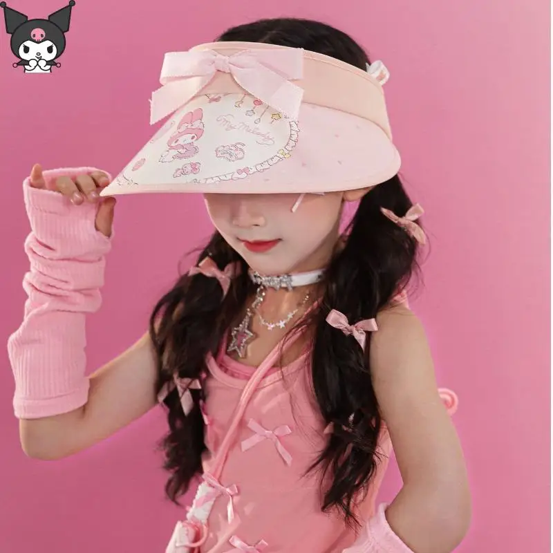 الصيف الأطفال الكرتون سانريوس مرحبا كيتي كورومي واقية من الشمس قبعة لامعة كتلة خارج قبعة الشمس الطفل ظلة قبعة قبعة الشاطئ #3